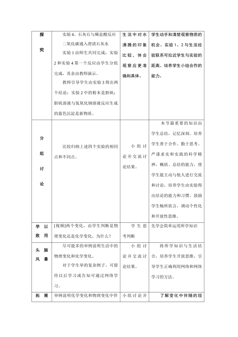 九年级化学上册1.1物质的变化和性质教案4人教新课标版_第3页