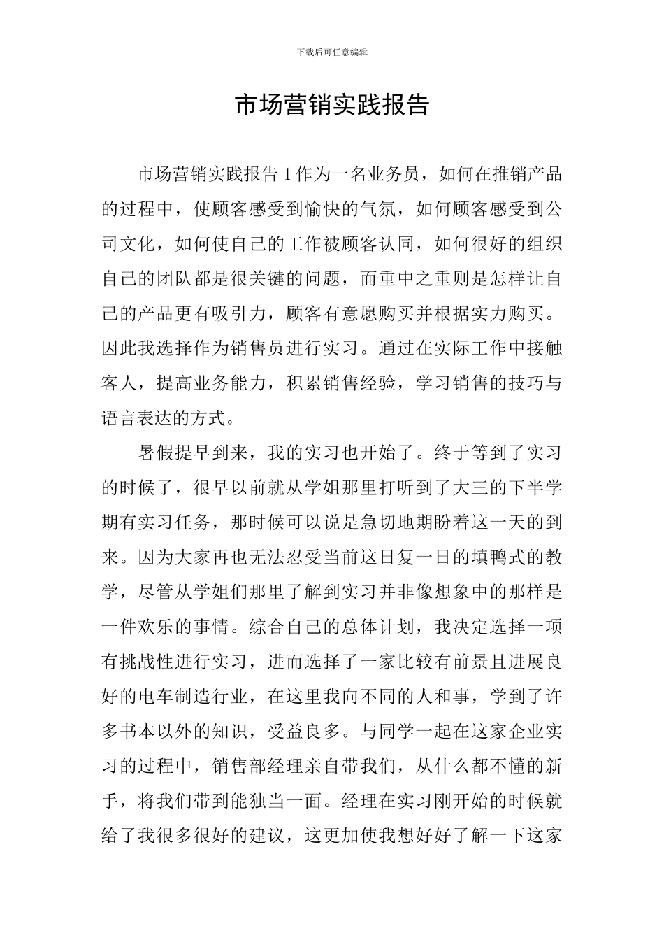 市场营销实践报告_第1页