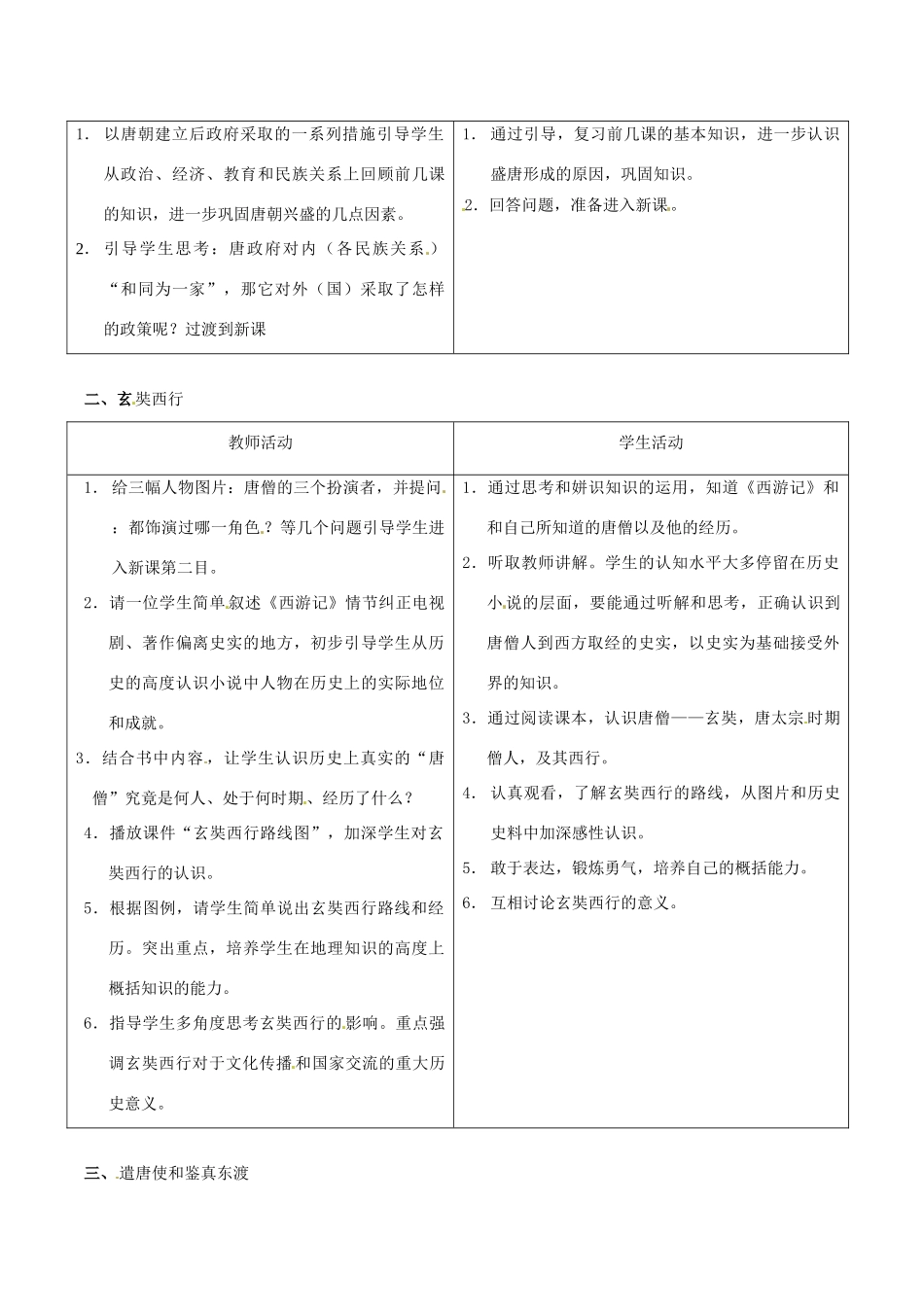 七年级历史下册 1.6《开放与交流》教案 北师大版_第2页