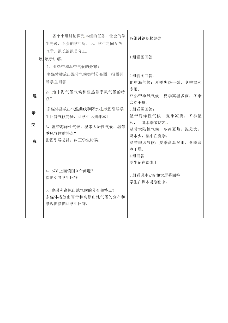 七年级地理上册 第四章 第四节 世界的气候教案（1）（新版）商务星球版-（新版）商务星球版初中七年级上册地理教案_第3页