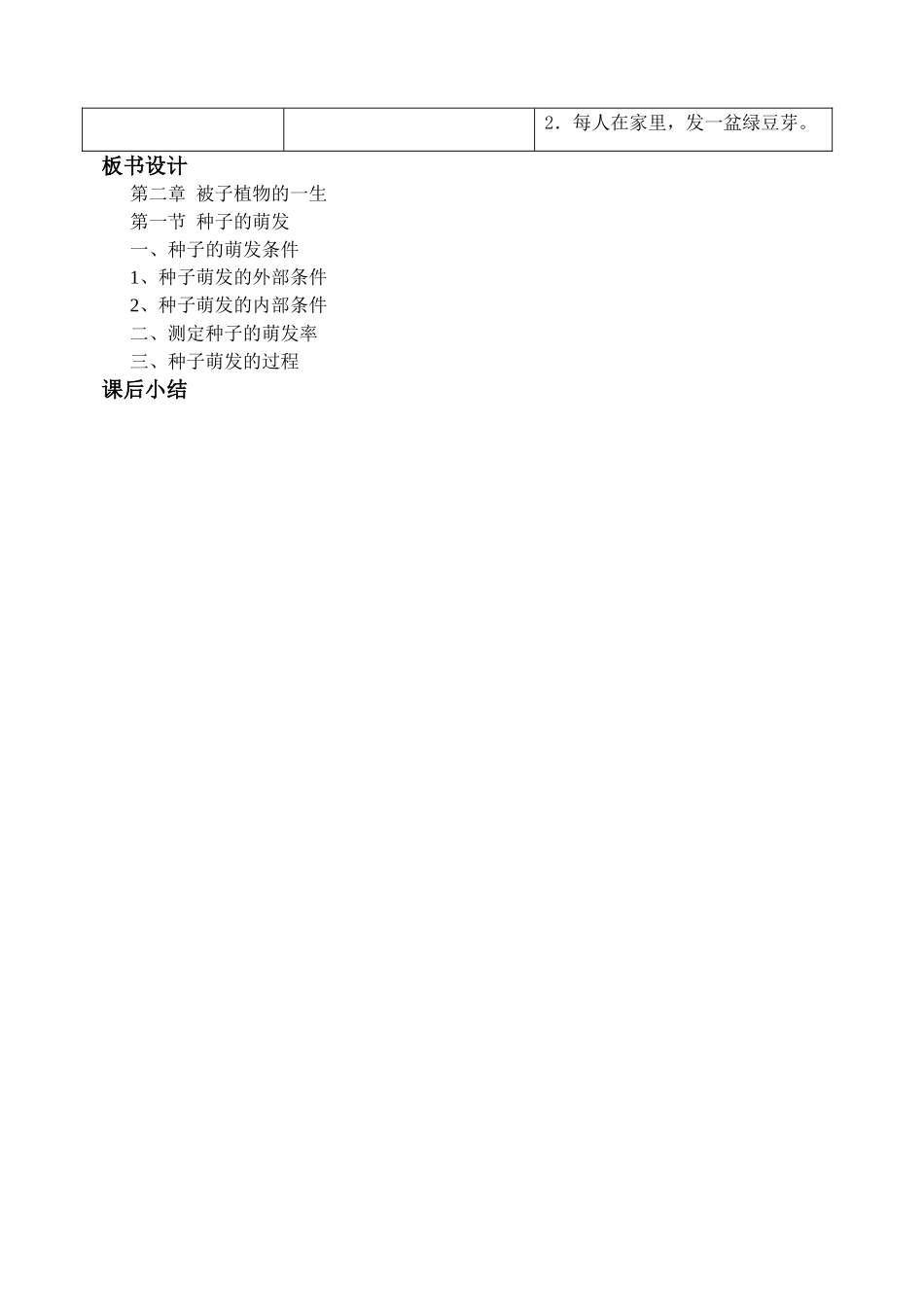 七年级生物3.2.1 种子的萌发 教案3人教版_第3页