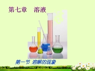 九年级化学下册 7.1 溶解现象课件1 粤教版
