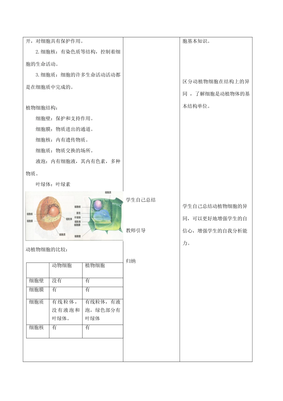 七年级生物上册 3.1 细胞的基本结构和功能（第3课时）教案 北师大版-北师大版初中七年级全册生物教案_第2页