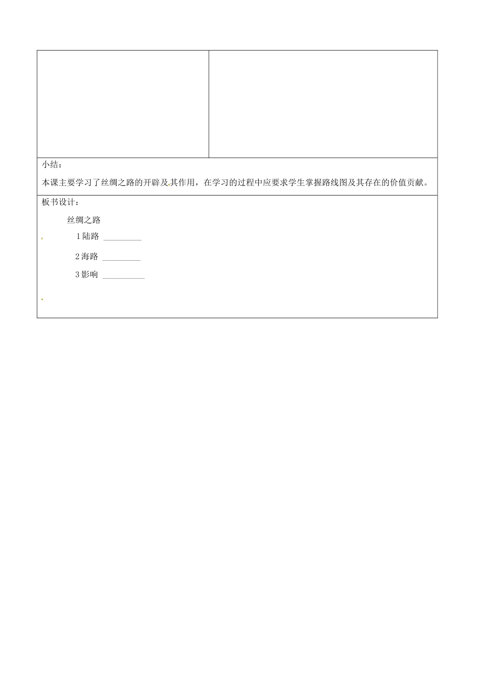 山东省郯城县2012年秋七年级历史《丝绸之路》教案 新人教版_第3页