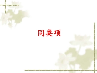 七年级数学 同类项 课件