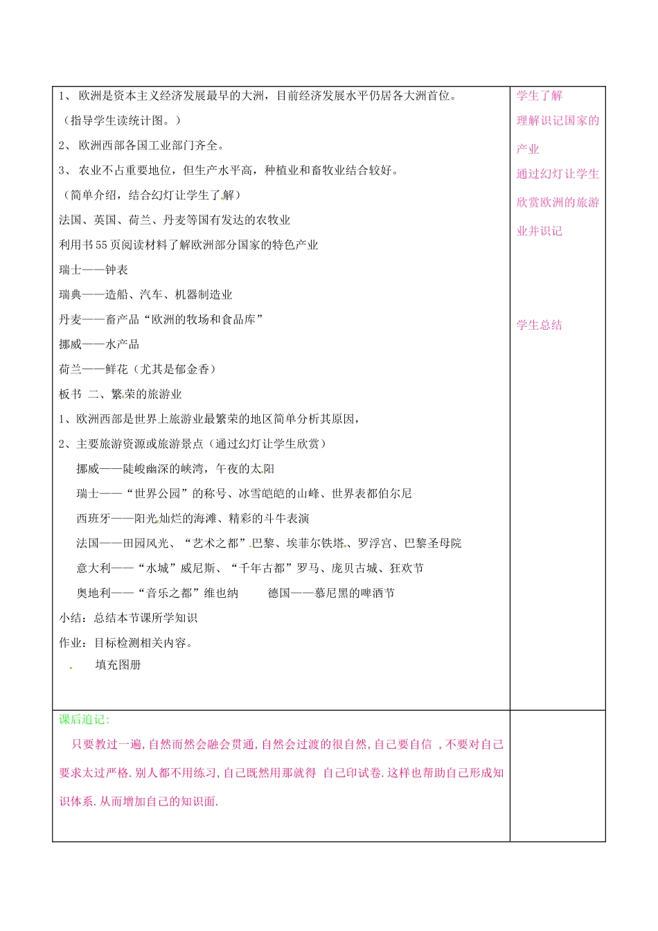 七年级地理下册 7.4 欧洲西部教案2 湘教版-湘教版初中七年级下册地理教案_第2页