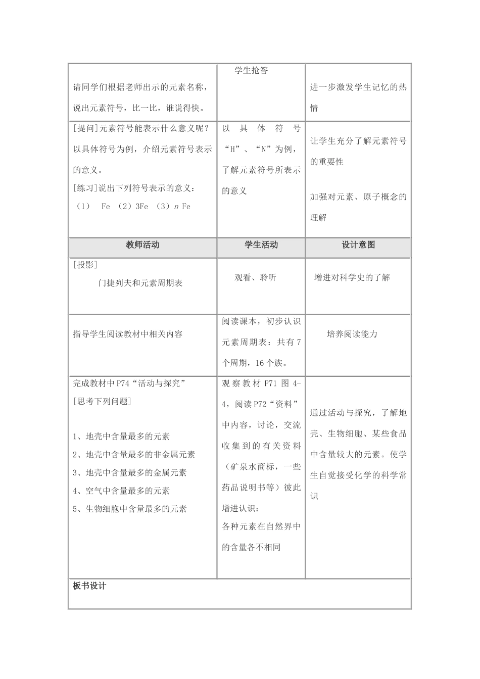 九年级化学 第四单元课题2 元素教案（第二课时） 人教版_第2页
