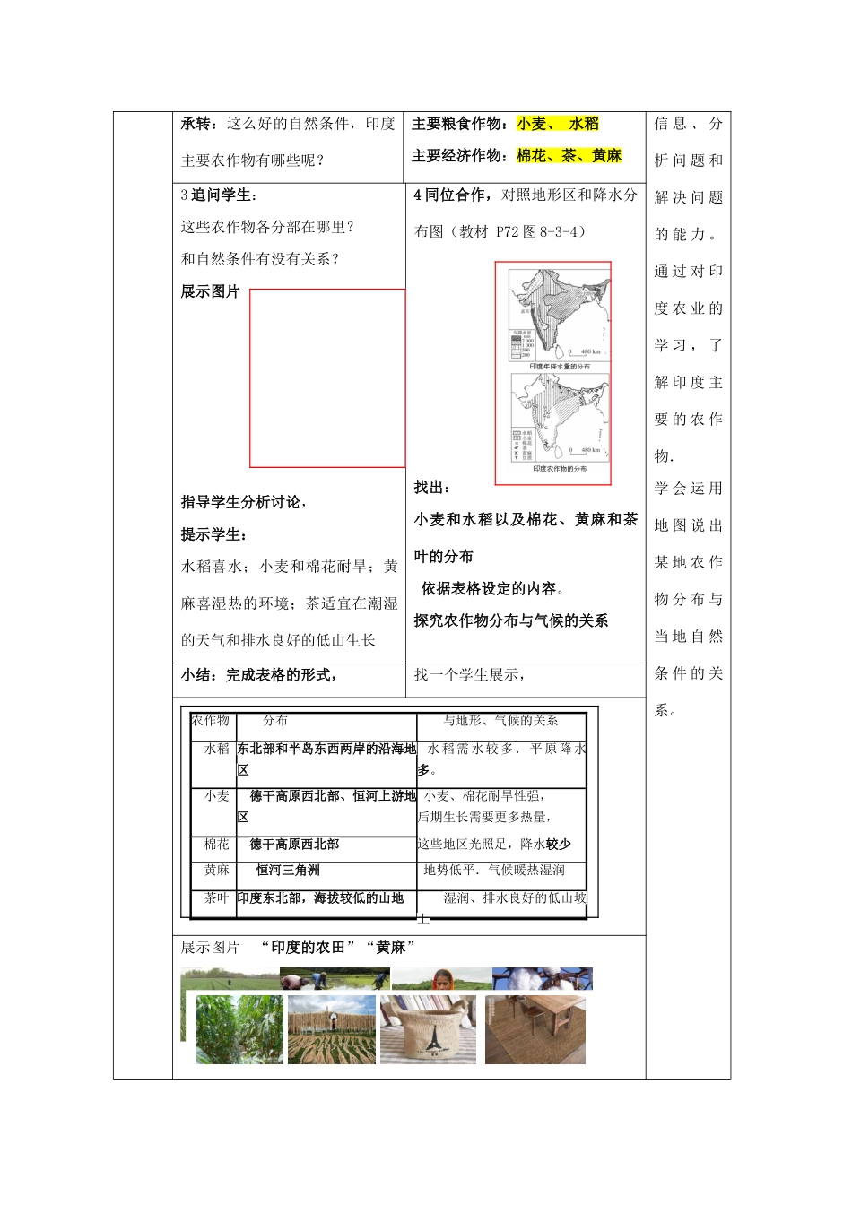 七年级地理下册 8.3 印度（第2课时）教案 （新版）商务星球版-（新版）商务星球版初中七年级下册地理教案_第3页