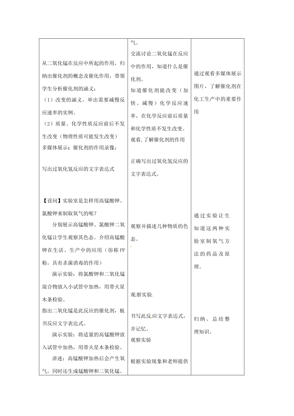 九年级化学上册 2.3制取氧气教案（1）人教新课标版_第3页