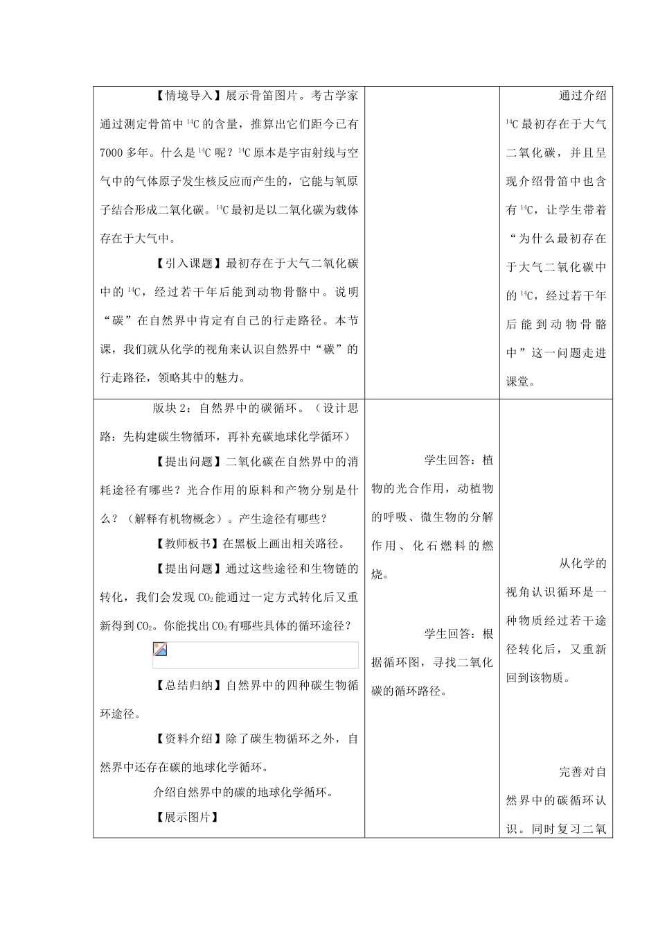 江苏省2011年初中化学 “碳循环”的魅力优质课教案_第2页