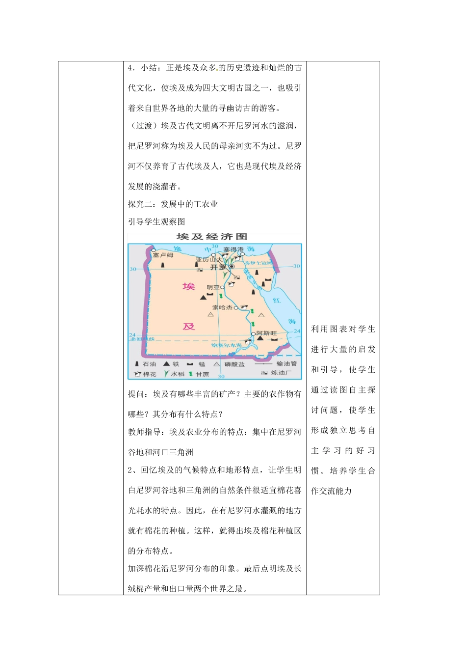 七年级地理下册 8.2 埃及教案2 （新版）湘教版-（新版）湘教版初中七年级下册地理教案_第3页