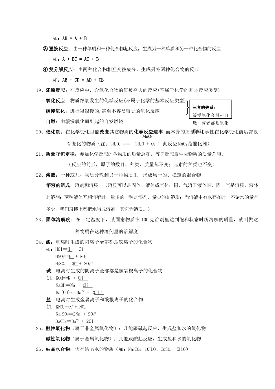 中考化学 总复习资料 人教新课标版_第2页