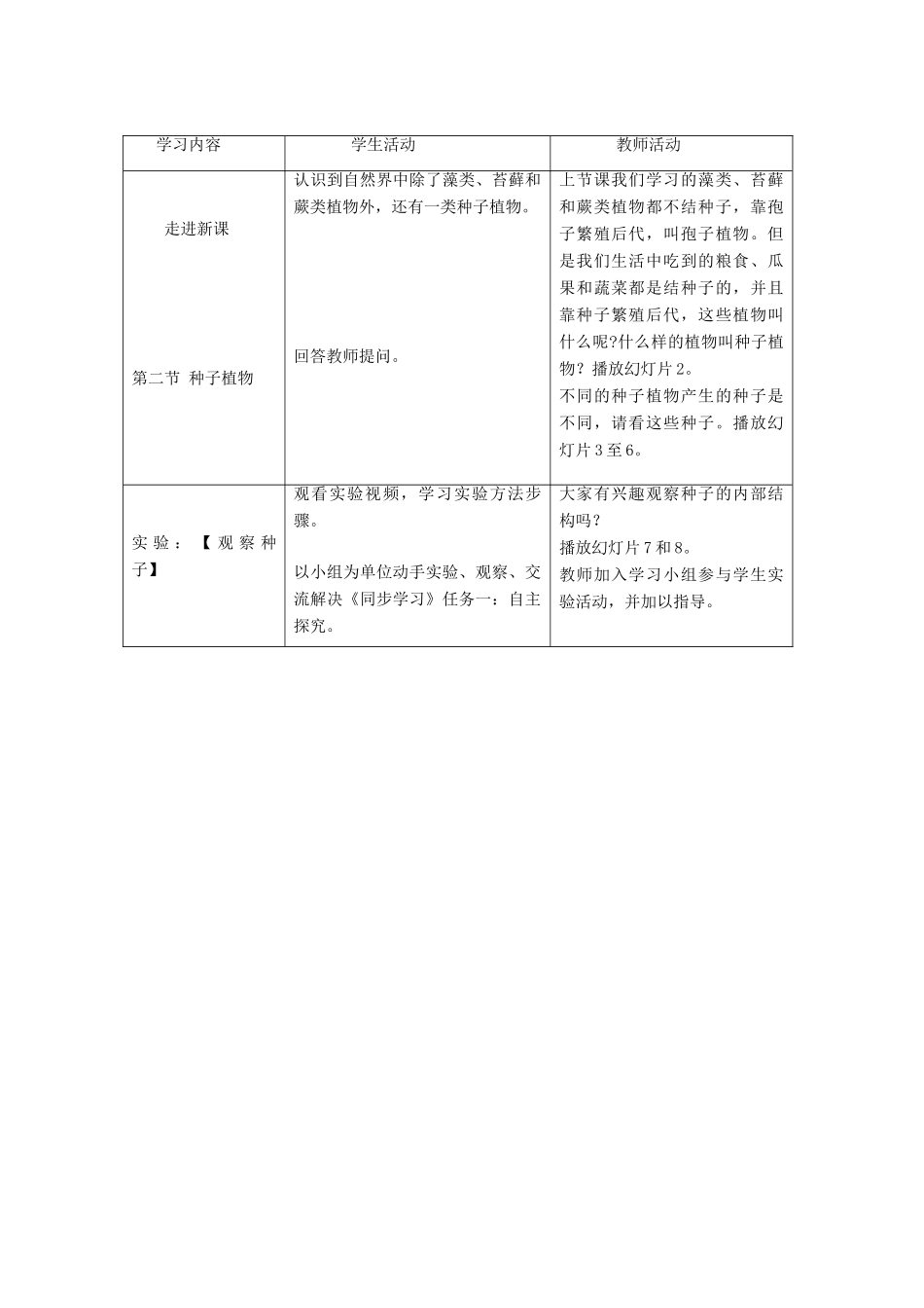 山东省临沂凤凰岭中学七年级生物《种子植物》教案 人教新课标版_第2页