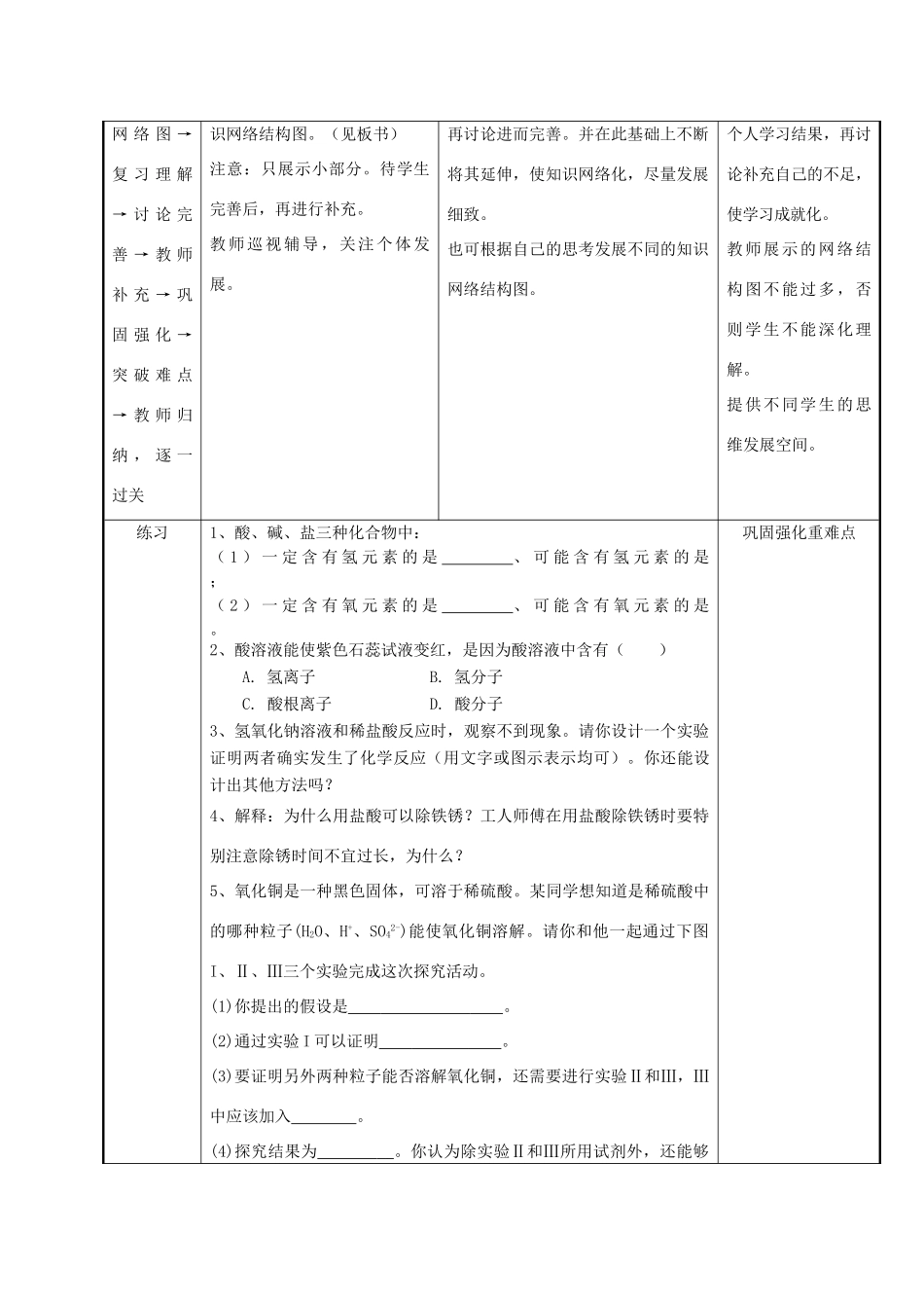 九年级化学 初识酸碱盐复习课料教案 湘教版_第2页