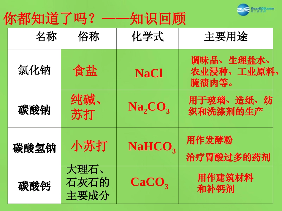 九年级化学下册 第十一单元 课题1 生活中常见的盐复习课件 新人教版_第2页