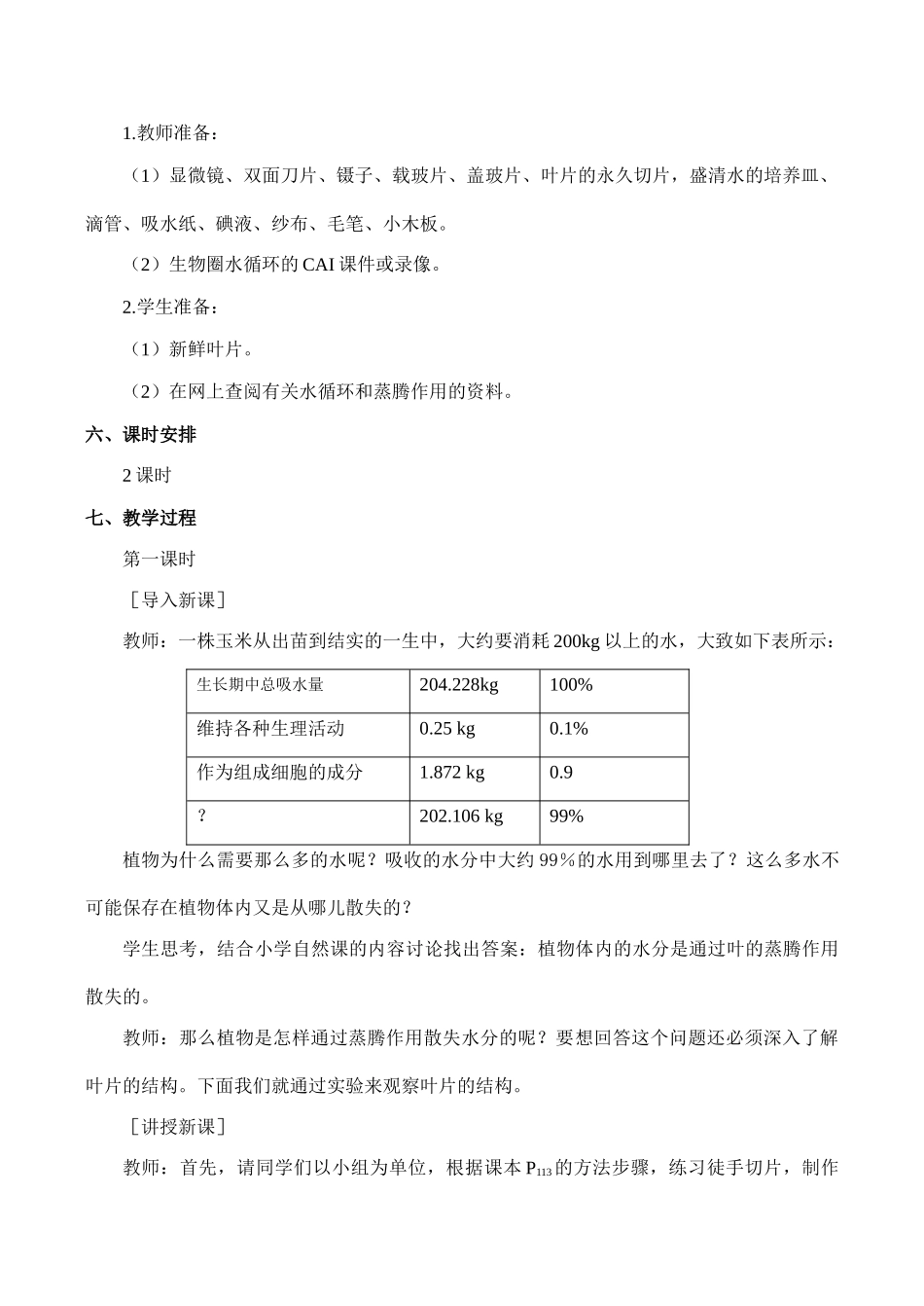 七年级生物绿色植物参与生物圈的水循环新人教版_第2页