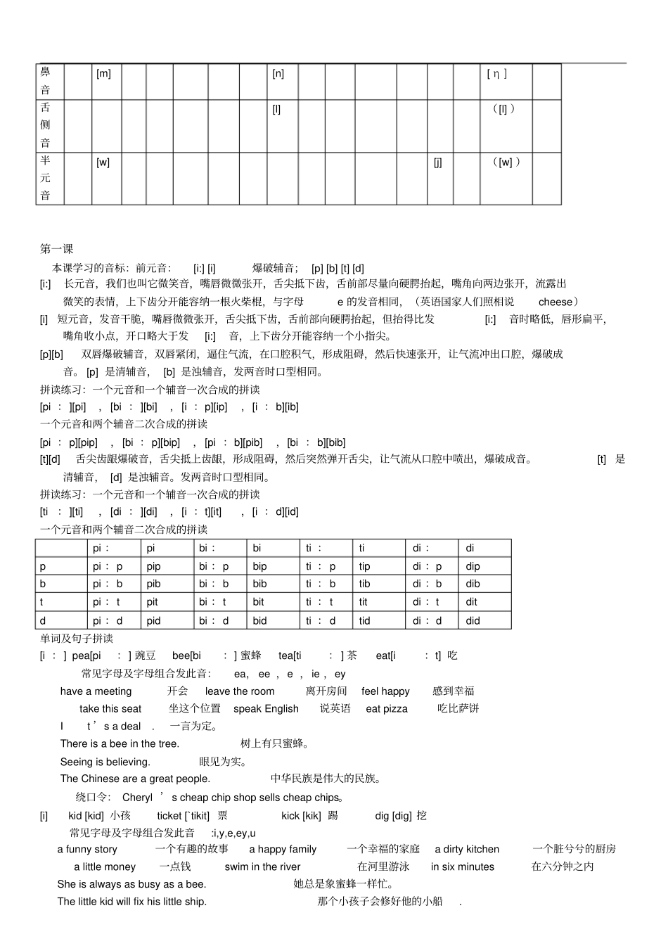 英语国际音标课讲义版_第2页