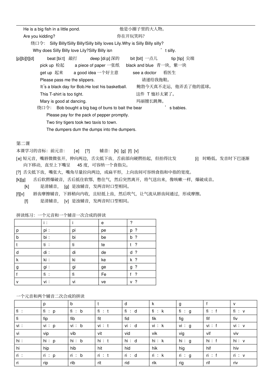 英语国际音标课讲义版_第3页