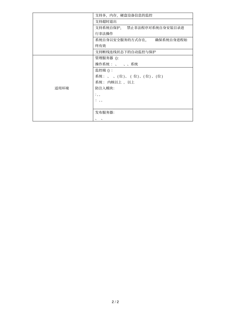 天网eswsay防篡改系统功能表_第2页