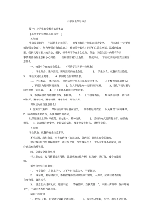 小学安全学习体会