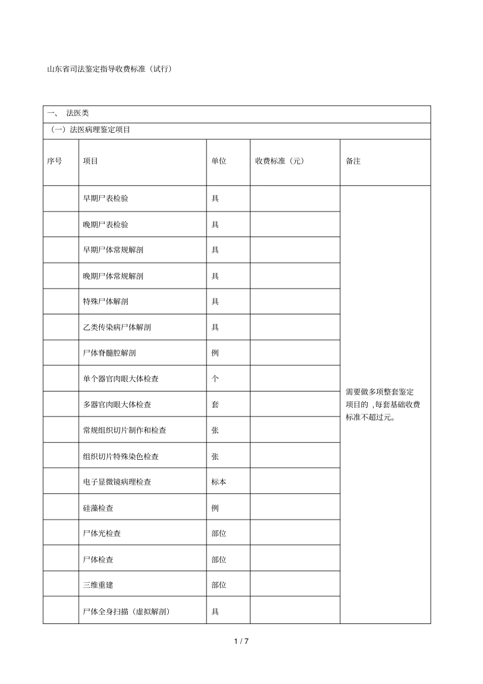 司法鉴定指导收费标准试行_第1页