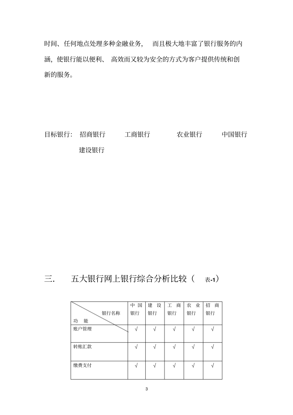 各大银行网上银行及手机银行分析报告_第3页