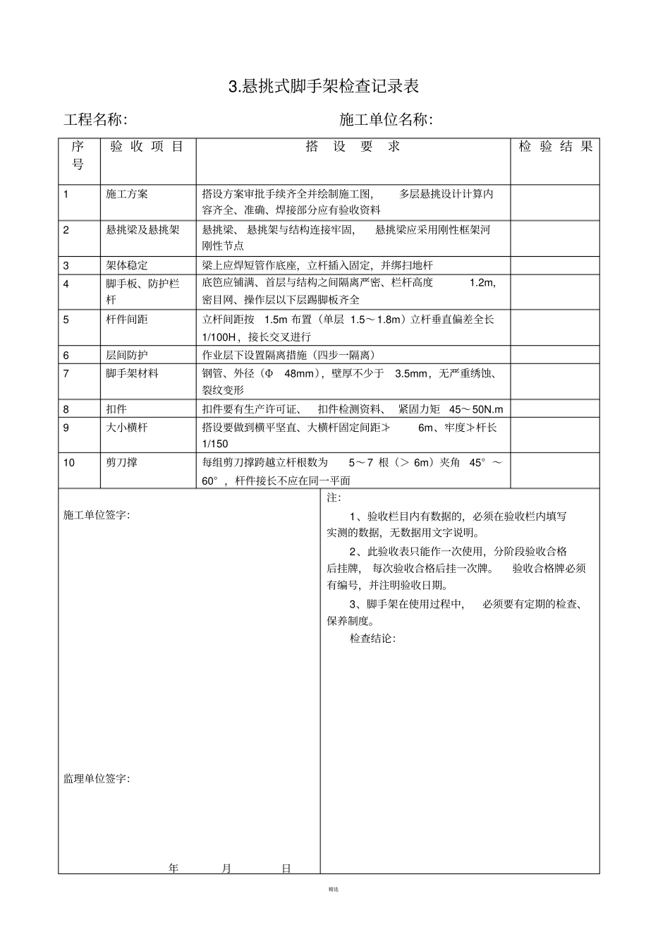 各种脚手架验收记录表_第2页