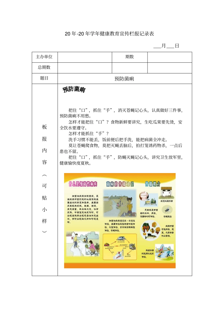 各类学校健康教育宣传栏报记录表模板_第2页