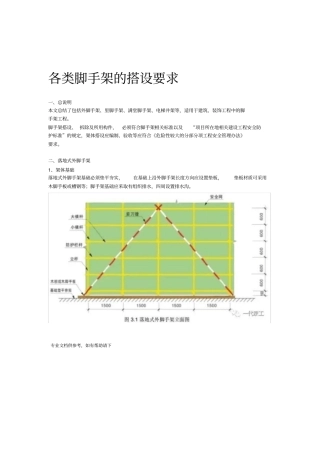 各类脚手架的搭设要求