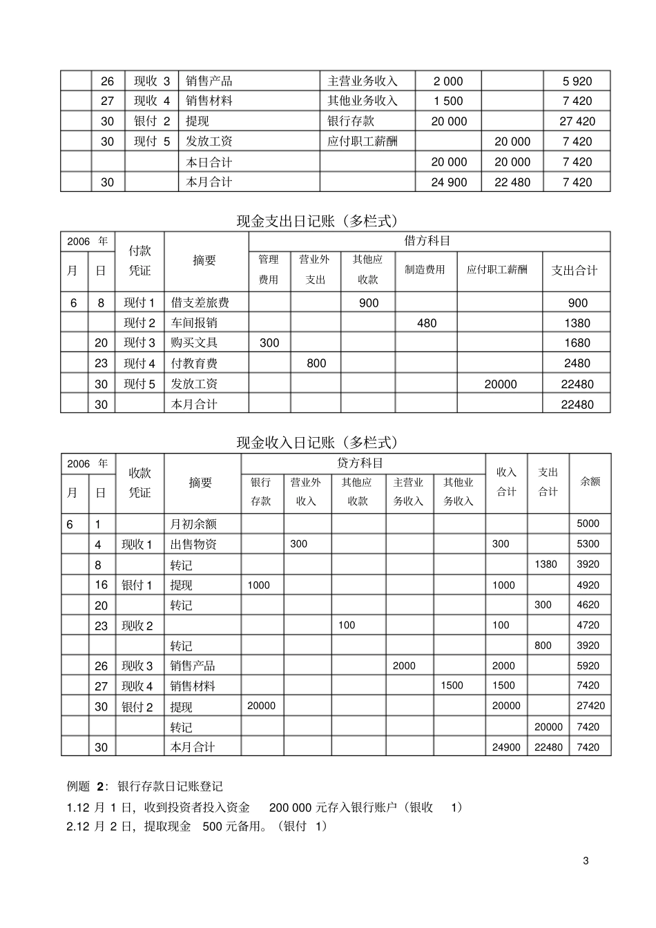 各类账簿登记练习全解_第3页