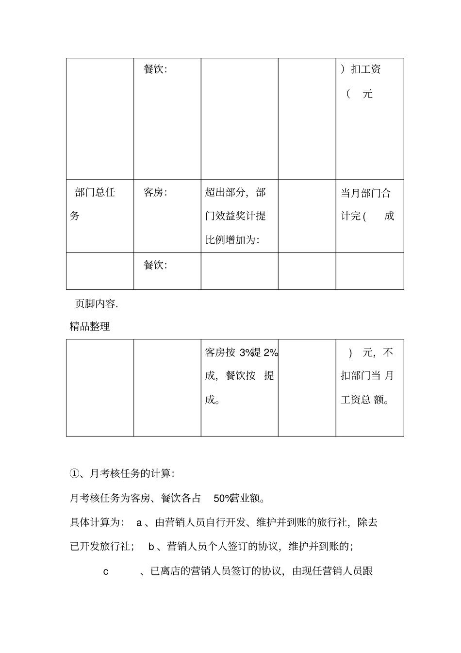 各酒店销售提成方案_第3页