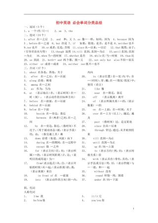 初中英语-必会单词分类总结