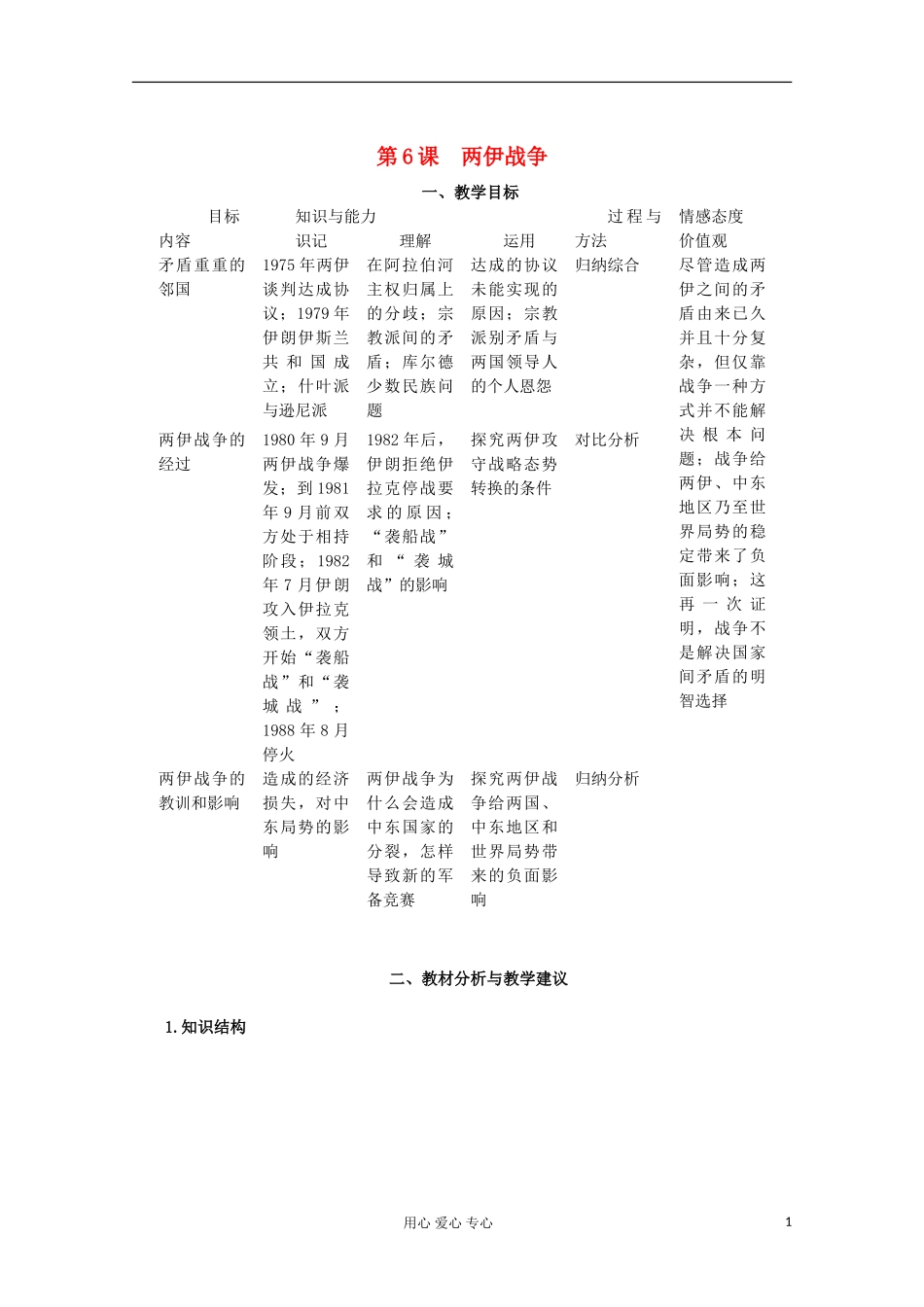 2012高中历史-5.6《两伊战争》教师用书-新人教版选修3_第1页