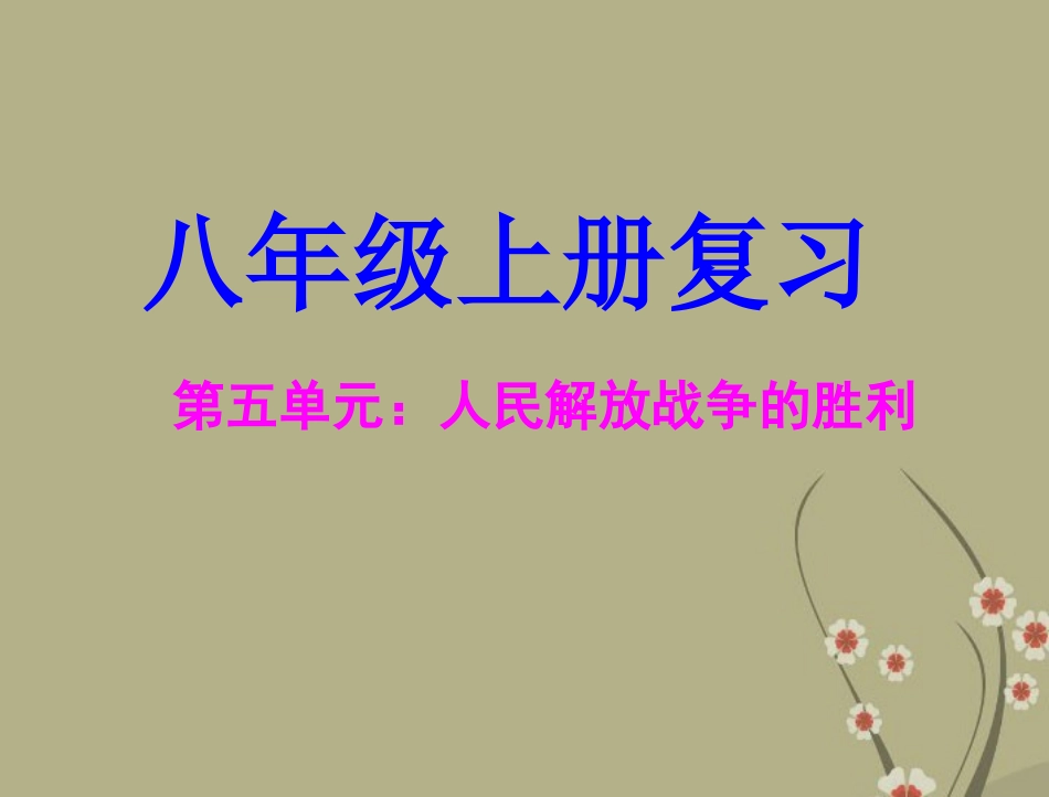 2013年中考复习-人民解放战争的胜利课件-中华书局版_第1页