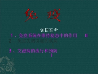 高中生物：1.4《人体免疫系统与稳态》课件(1)(中图版必修3)