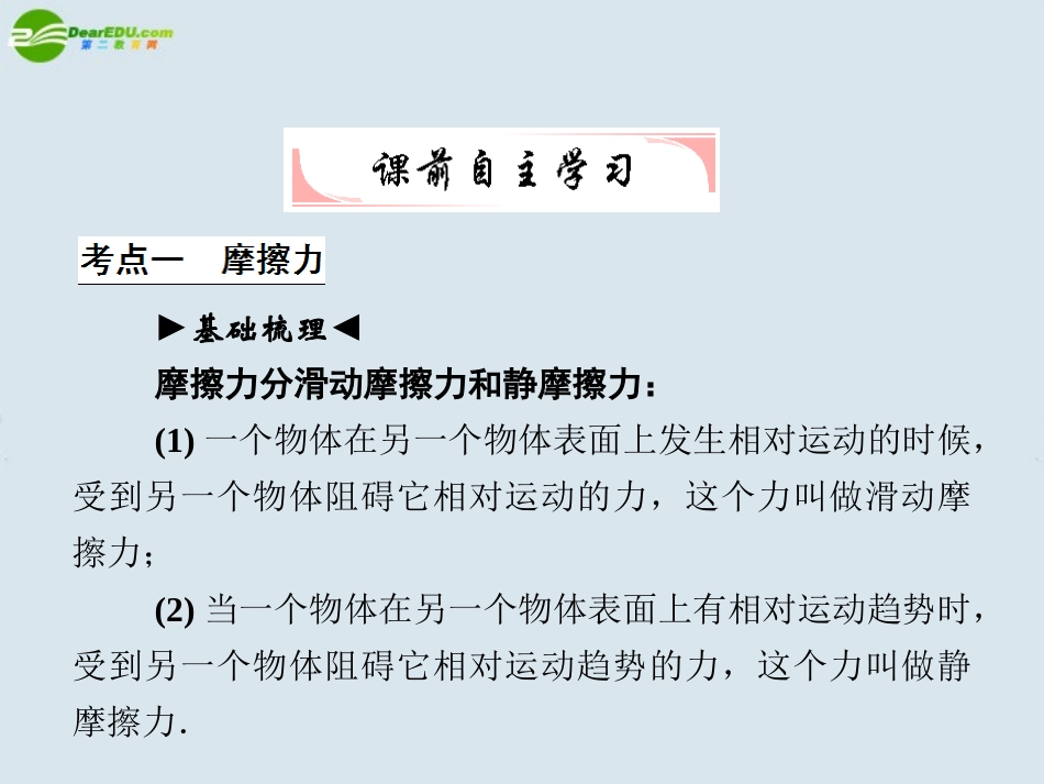 高中物理-课时5-摩擦力-受力分析课件-新人教版_第2页