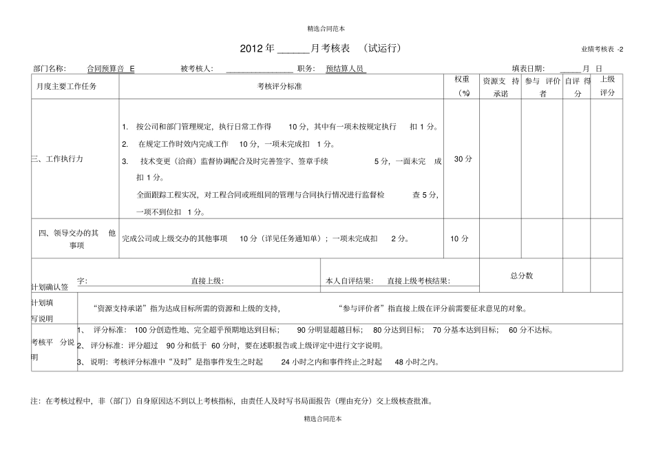 合同预算部绩效考核表_第2页