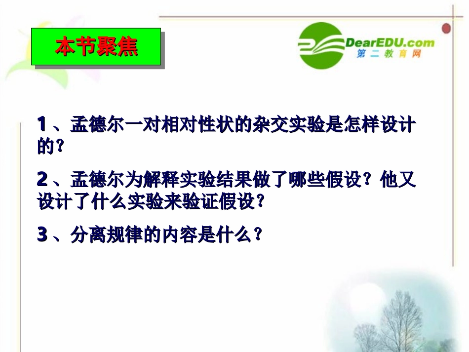 高中生物孟德尔生物杂交实验1课件人教版必修2_第2页
