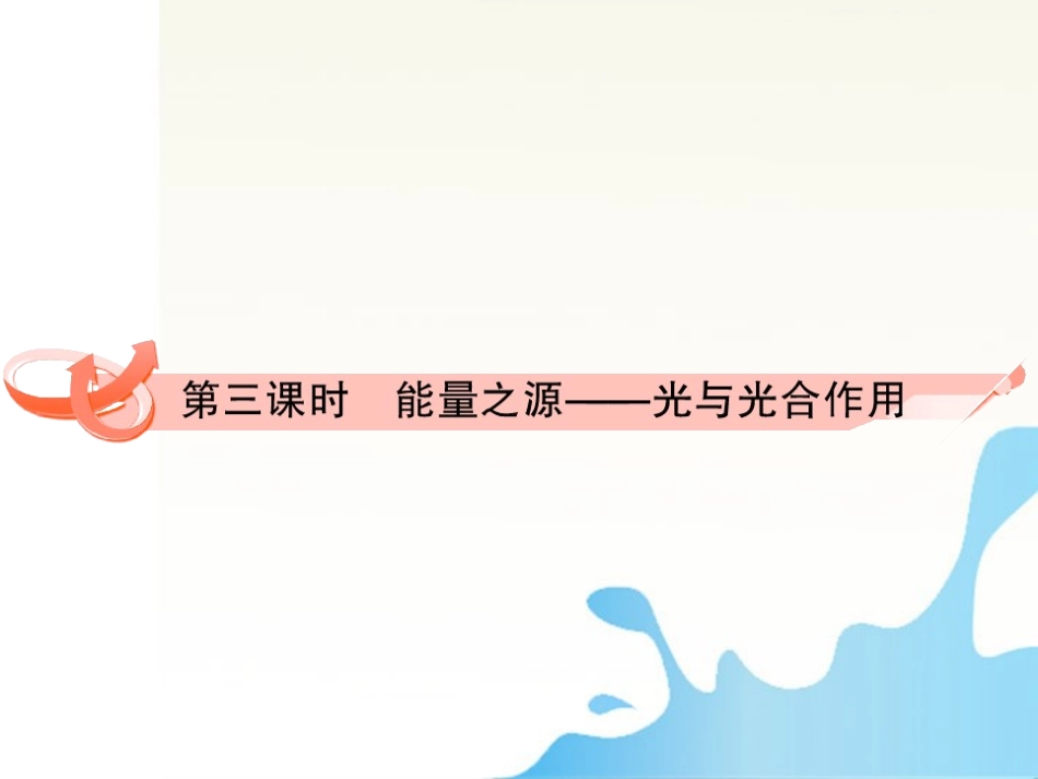2012届高考生物第一轮复习-第三课时能量之源-光与光合作用讲练测课件11_第1页
