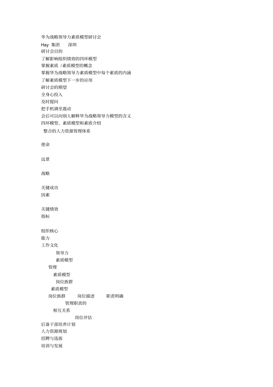 合益：华为战略领导力素质模型研讨会_第1页