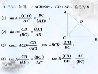 课外练习3-锐角三角比