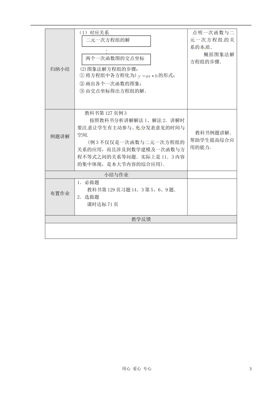 新疆克拉玛依市第十三中学八年级数学-《一次函数与二元一次方程(组)》教案-人教新课标版_第3页