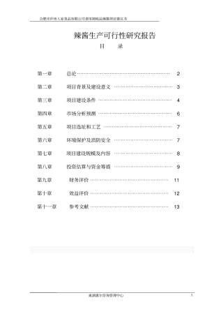 合肥辣酱可行性报告