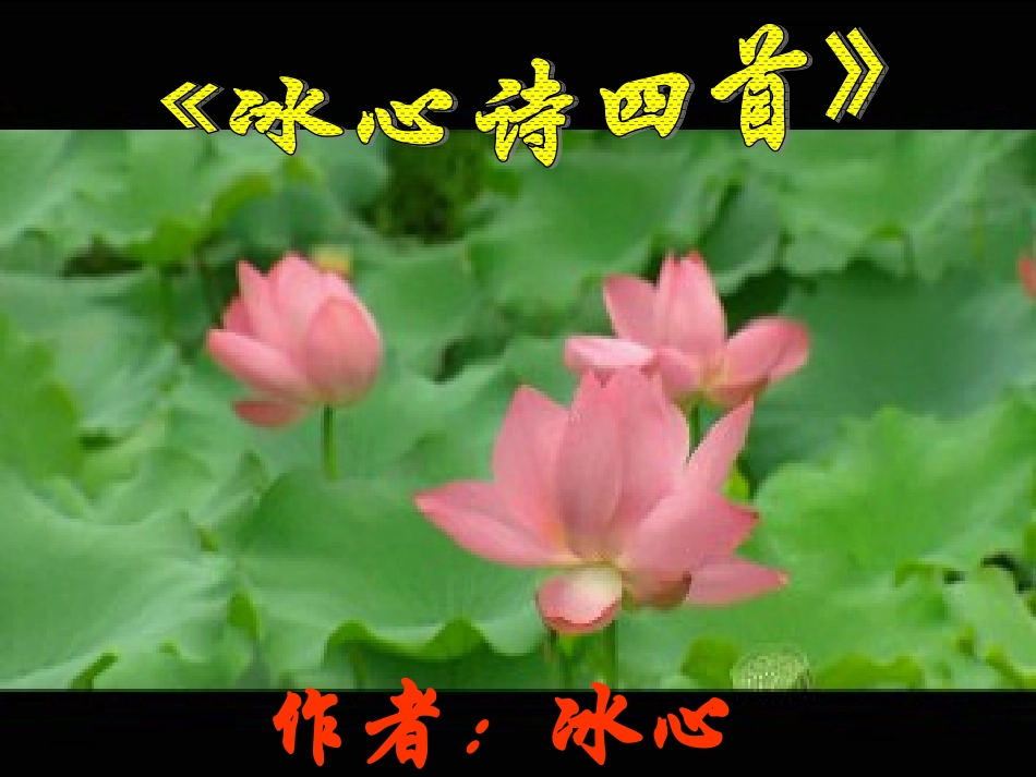 冰心诗四首1_第1页