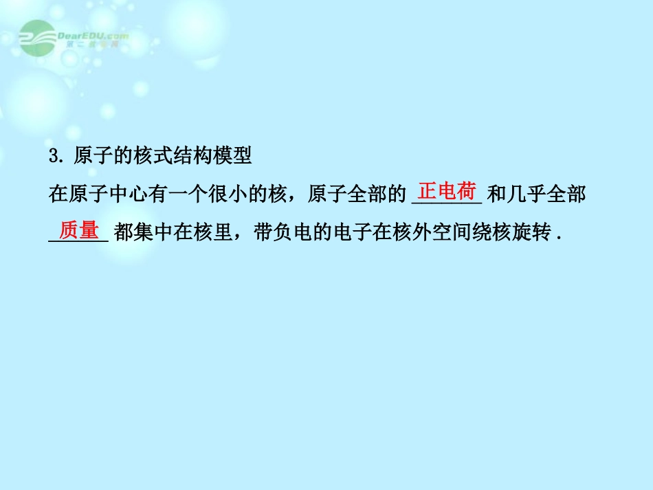 【全程复习方略】2013版高中物理-3.1原子结构-氢原子光谱课件-沪科版选修3-5_第3页