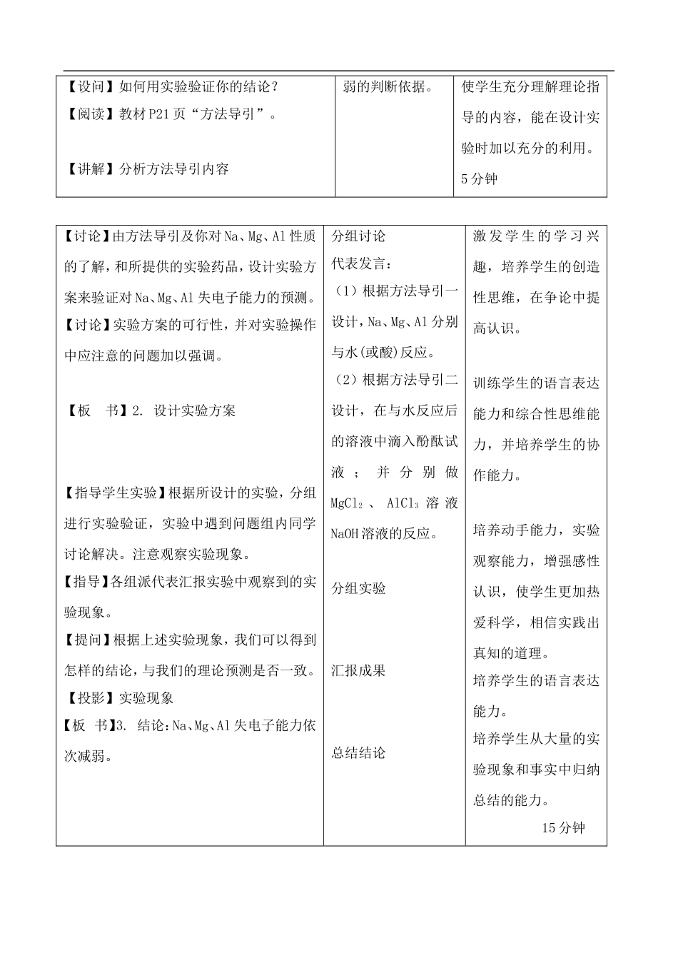 高中化学-1.3.1元素周期表的应用教案-鲁教版必修2_第3页