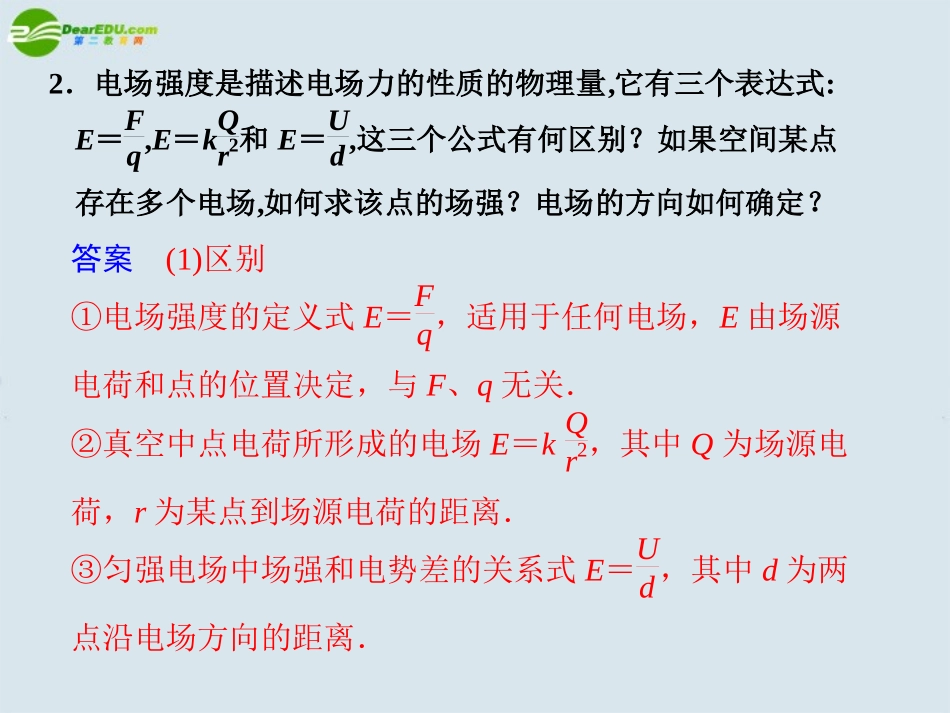 高中物理-专题三-第13天--带电粒子在电场中的运动课件-新人教版_第3页