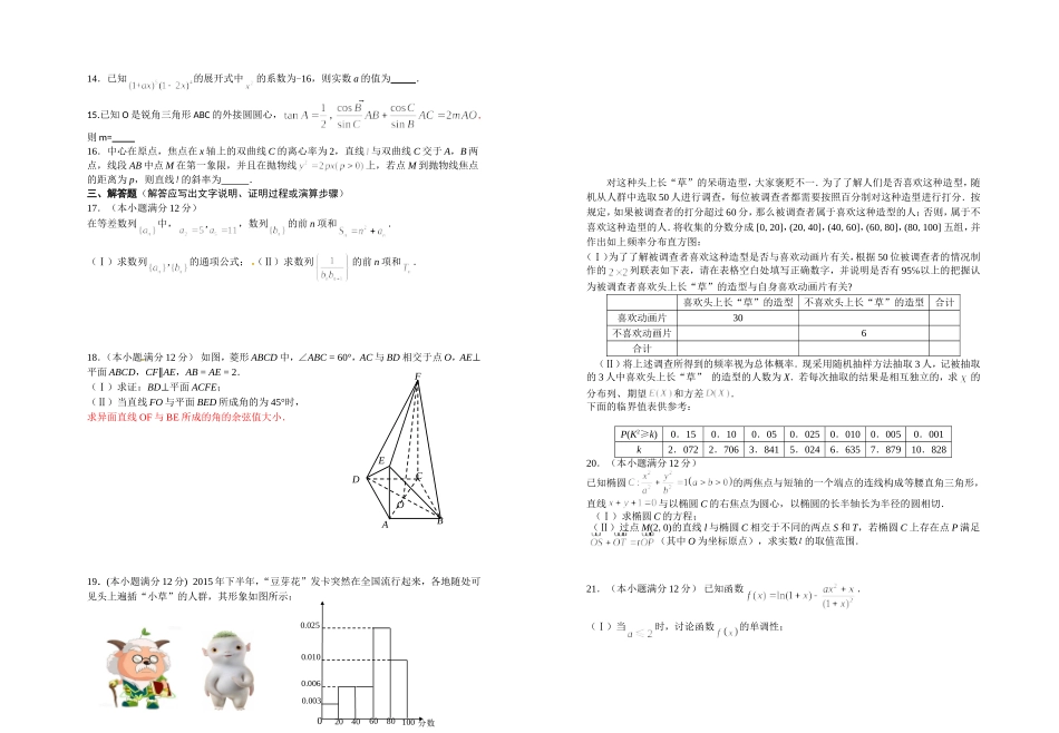 补习部数学(理)模拟试题二_第2页