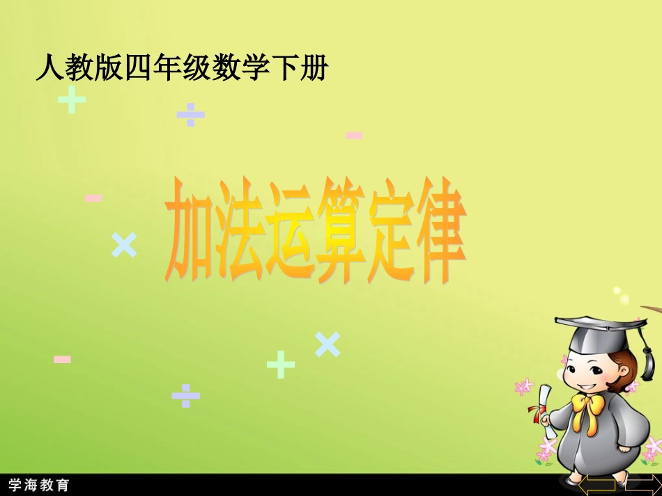 人教2011版小学数学三年级加法运算定律_第1页