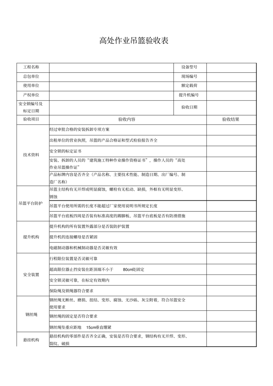 吊篮验收表最新文档_第2页